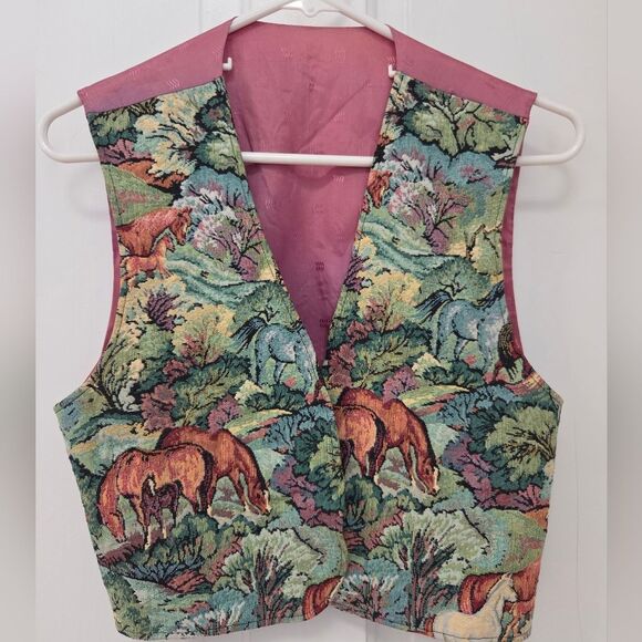 Vintage Tapestry Horse Vest S/M - Picture 3 of 11
